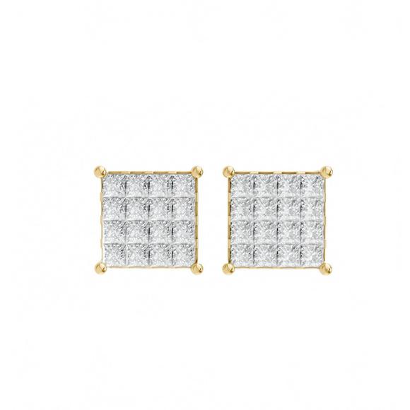 NEW AAMIAA stan-e-1.01-32-14yg natural diamond earrings in 14k yellow gold